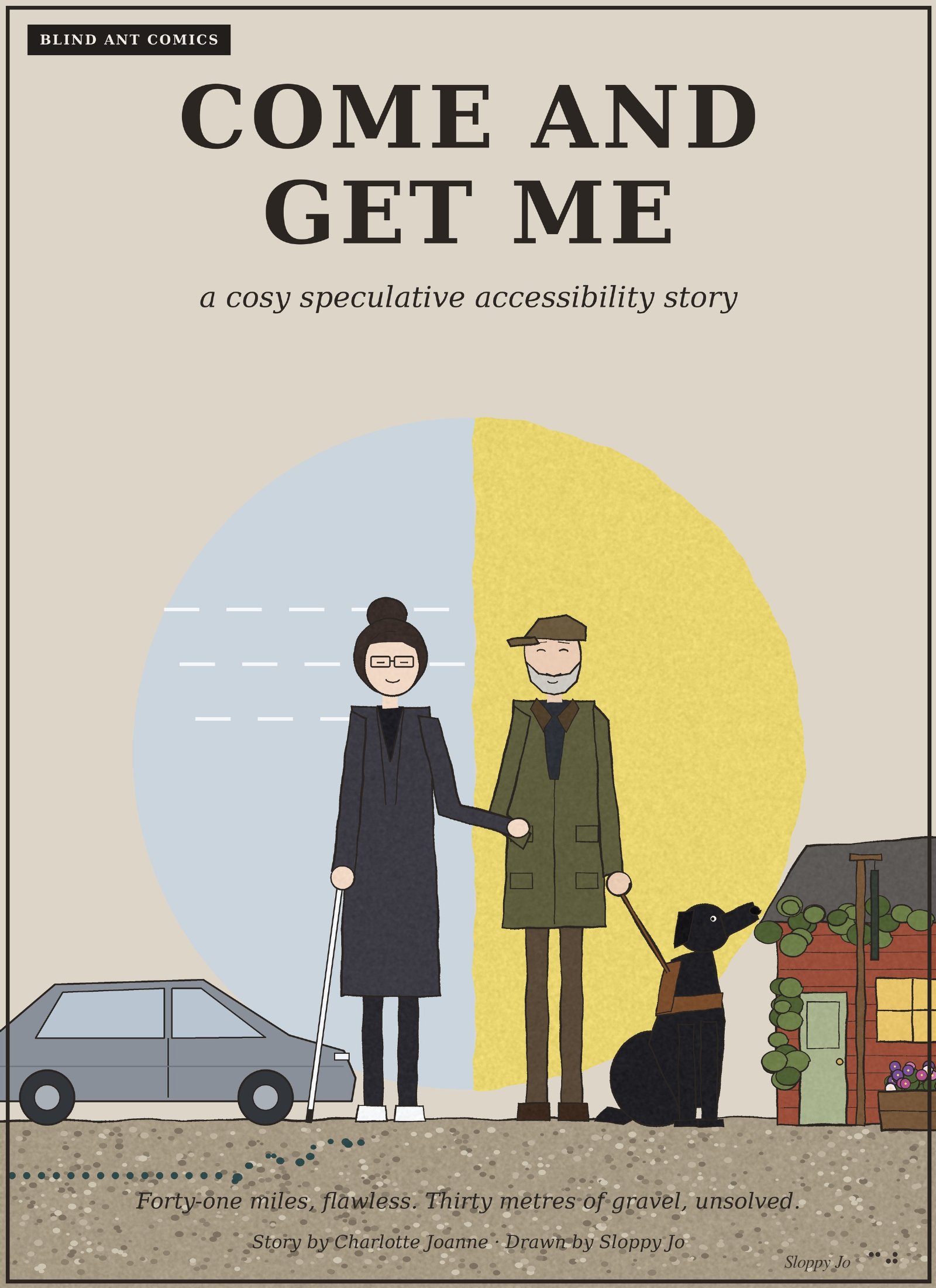 The cover of Come and Get Me, the graphic novel. Its full description is the wall label above.